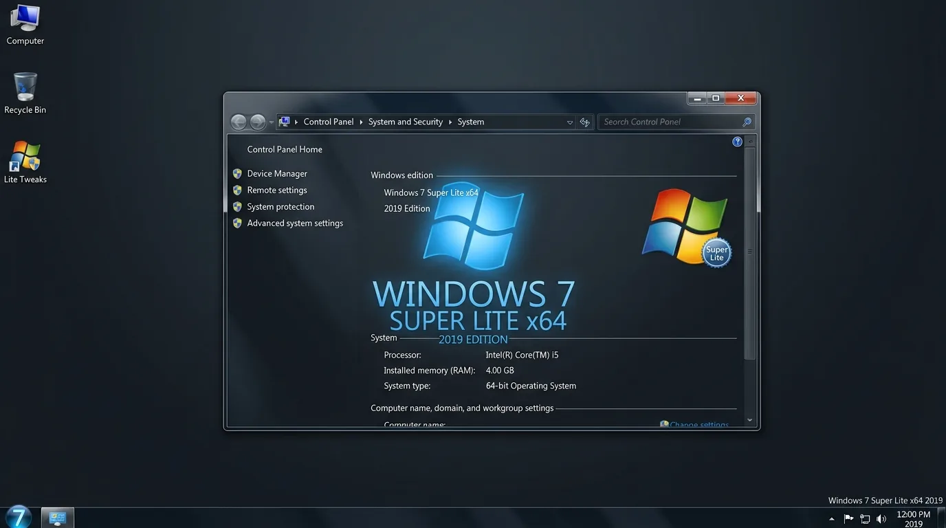 Windows 7 Super Lite x64 2019