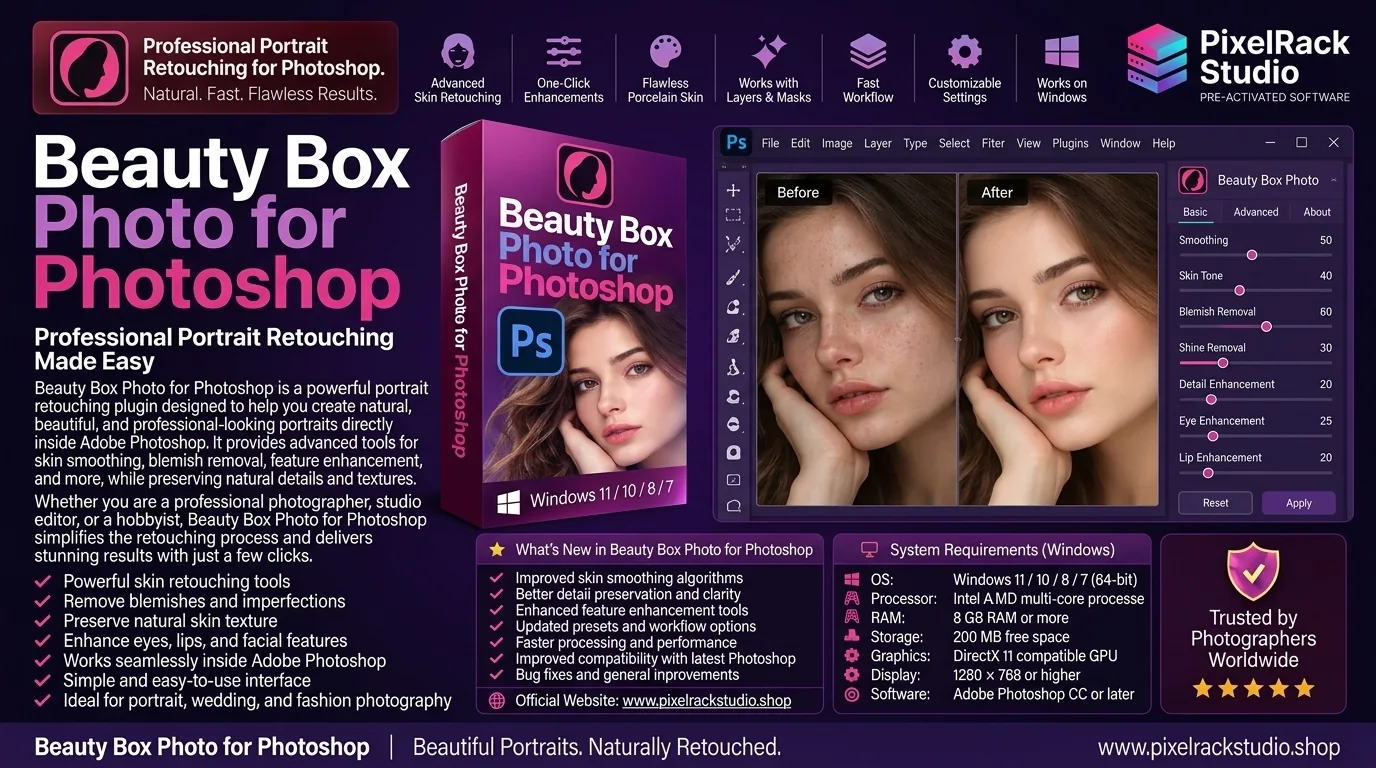 Beauty Box Photo 6.5 for Adobe Photoshop