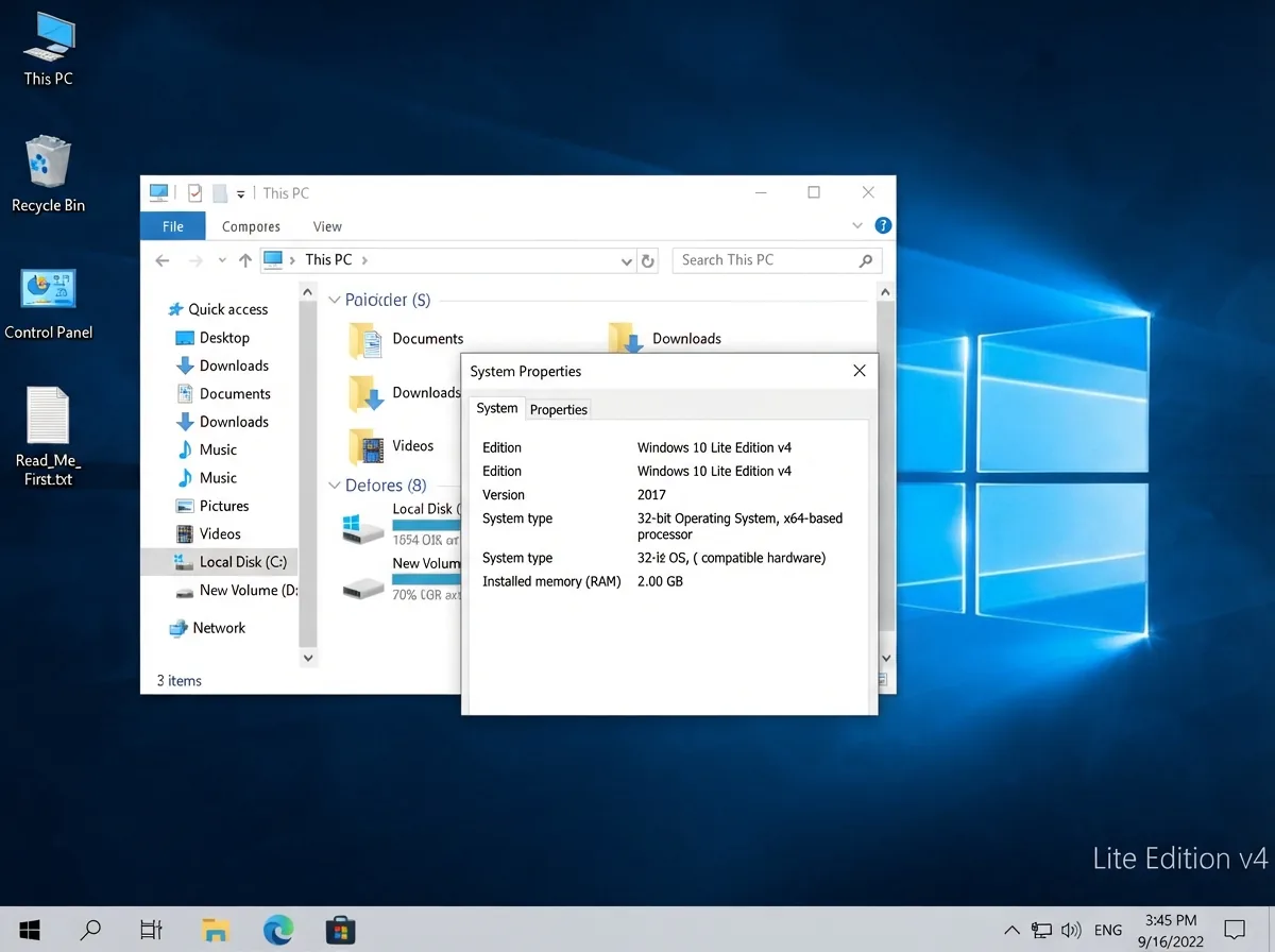 Windows 10 Lite Edition v4 x86 2017